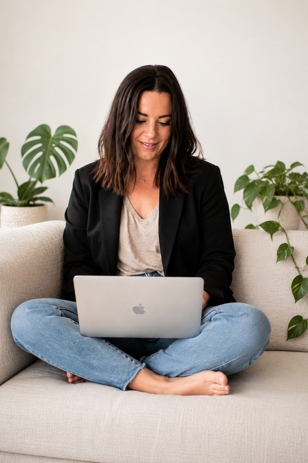 Mélanie Lavigueur, stratège marketing et formatrice en IA, à son bureau
